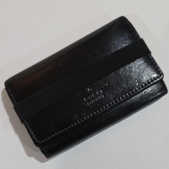 Gucci Vintage Black Leather 6-Key Holder Case – Classic Luxury Accessory 3.5x2.5 - Picture 5 of 14